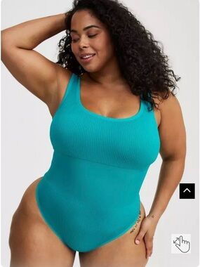 Torrid Lightly Lined Seamless Rib Square Bodysuit